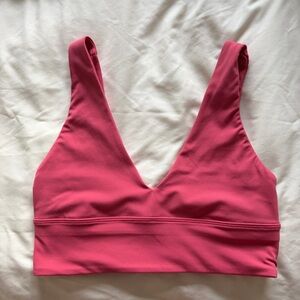 lululemon align v-neck sports bra - desert red (pink)